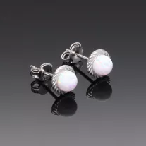 Fehér Gömb Opál bedugós fülbevaló