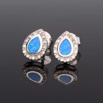 Körbe köves csepp Opál-Cirkónia fülbevaló 