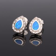 Körbe köves csepp Opál-Cirkónia fülbevaló 