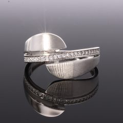 Fényes-Matt Ezüst gyűrű Cirkónia hullámmal