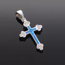 Kereszt medál Opállal