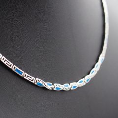 Masni görög mintás Opál nyakék - Kék