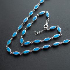 Navett Opál nyakék - karkötő garmitúra - KÉK