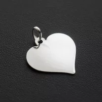 Gravírozható szív lapmedál (20mm)