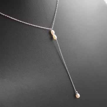 GAURA PEARLS - Ypszilon nyaklánc Tenyésztett Gyönggyel