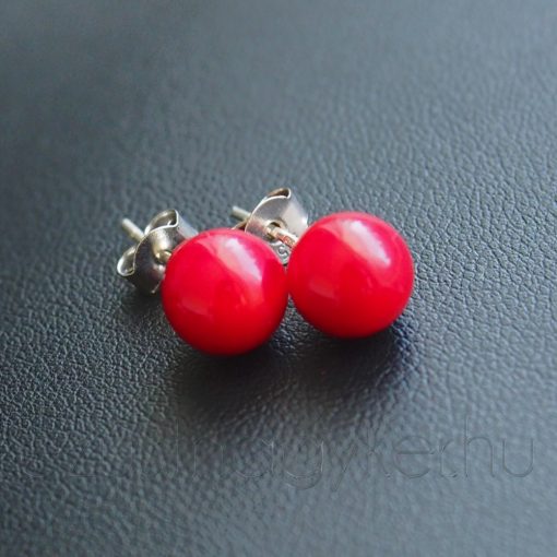 Korall gömb fülbevavló