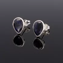 Zafír Csepp bedugós ezüst fülbevaló