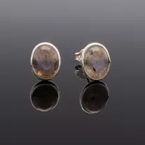 Labradorit Ovál bedugós ezüst fülbevaló