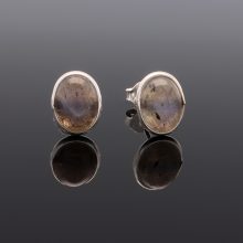Labradorit Ovál bedugós ezüst fülbevaló