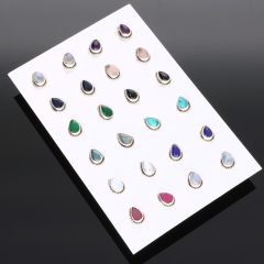 Csepp Valódiköves Ezüst fülbevaló Csavart foglalatban