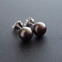 Tenyésztett gyöngy bedugós fülbevaló 8mm-es - Világos Lila