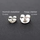Bedugós Gyöngy Fülbevaló, 11 mm-fehér, nagy stekkerrel
