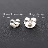 Bedugós Gyöngy Fülbevaló, 11 mm-fehér, nagy stekkerrel