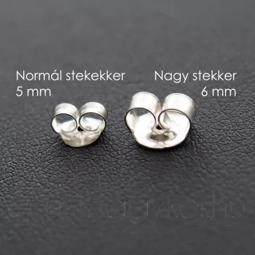 Bedugós Gyöngy Fülbevaló, 11 mm-fehér, nagy stekkerrel