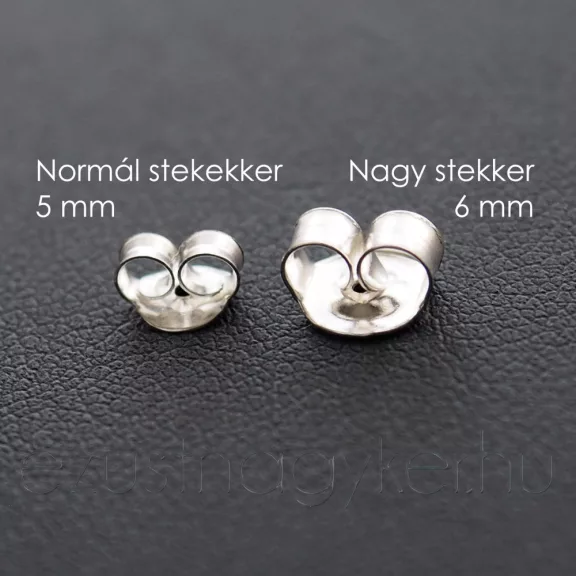 Bedugós Gyöngy Fülbevaló, 11 mm-fehér, nagy stekkerrel