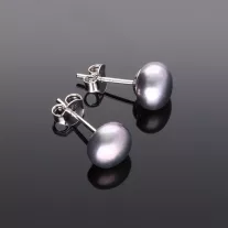 Bedugós Gyöngy Fülbevaló, 8 mm-Szürke