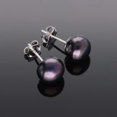 Bedugós Gyöngy Fülbevaló, 10 mm-Sötét