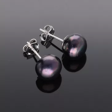 Bedugós Gyöngy Fülbevaló, 10 mm-Sötét