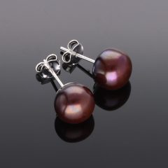 Bedugós Gyöngy Fülbevaló, 10 mm-Bronz