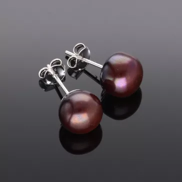 Bedugós Gyöngy Fülbevaló, 10 mm-Bronz