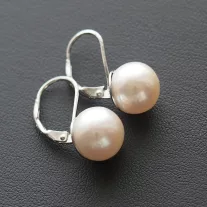 Patetnzáras Gyöngy fülbevaló,  9-10mm  Hamvas-Barack