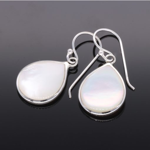 Gyöngyház széles Csepp ezüst fülbevaló 