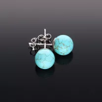 Türkiz színű Howlit gömb fülbevaló