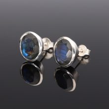 Fazettált Labradorit fülbevaló-Ovál