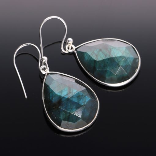 Nagy csepp Labradorit fülbevaló