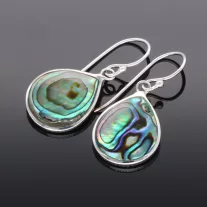 Paua Széles csepp ezüst fülbevaló