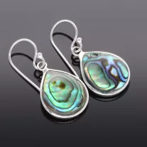 Paua Széles csepp ezüst fülbevaló