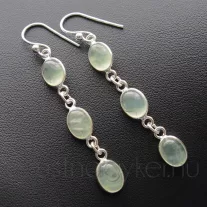 Prehnit 3 részes fülbevaló
