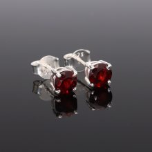 Fazettált kerek ezüst fülbevaló-Különböző ásványokkal