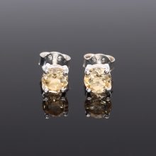 Fazettált kerek ezüst fülbevaló-Különböző ásványokkal