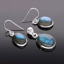 Ovál Labradorit szett 