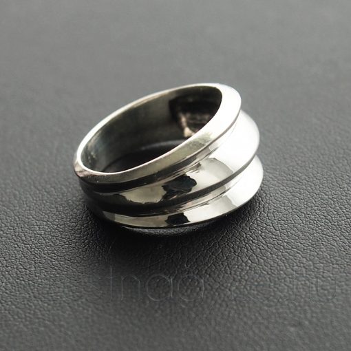 Fényes hullám ezüst gyűrű