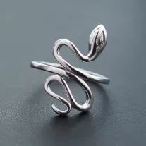 Fényes hullám ezüst gyűrű