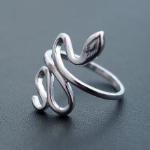 Fényes hullám ezüst gyűrű