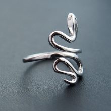 Fényes hullám ezüst gyűrű