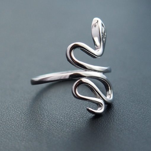 Fényes hullám ezüst gyűrű