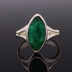Navett Smaragd köves ezüst gyűrű
