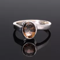 Füstkvarc Kis-Ovál gyűrű