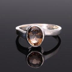 Füstkvarc Kis-Ovál gyűrű