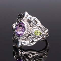 Díszes Ametiszt köves gyűrű