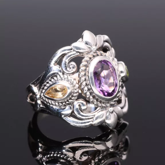 Díszes Ametiszt köves gyűrű