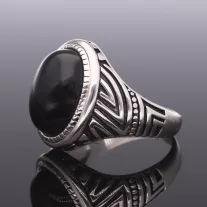 Ónix köves férfi pecsétgyűrű-Ovál
