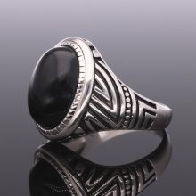 Ónix köves férfi pecsétgyűrű-Ovál