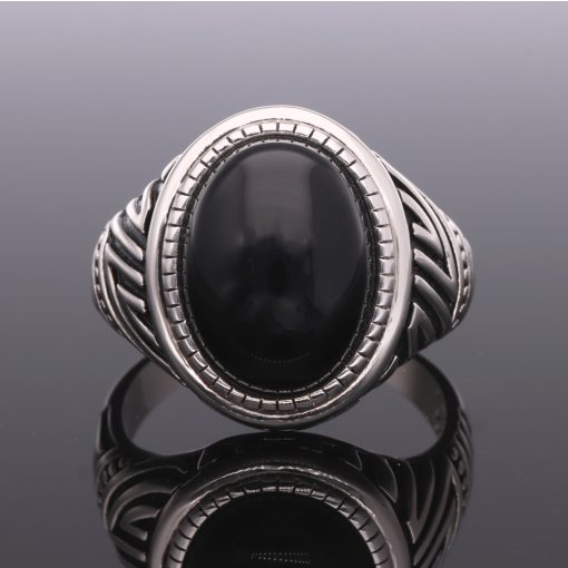 Ónix köves férfi pecsétgyűrű-Ovál