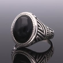 Ónix köves férfi pecsétgyűrű-Ovál