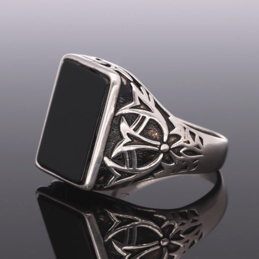 Ónix köves férfi pecsétgyűrű-Téglalap